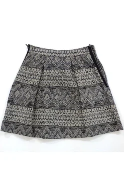 3.1 Phillip Lim - Black & Cream Tribal Print Pleated Skirt Sz 6