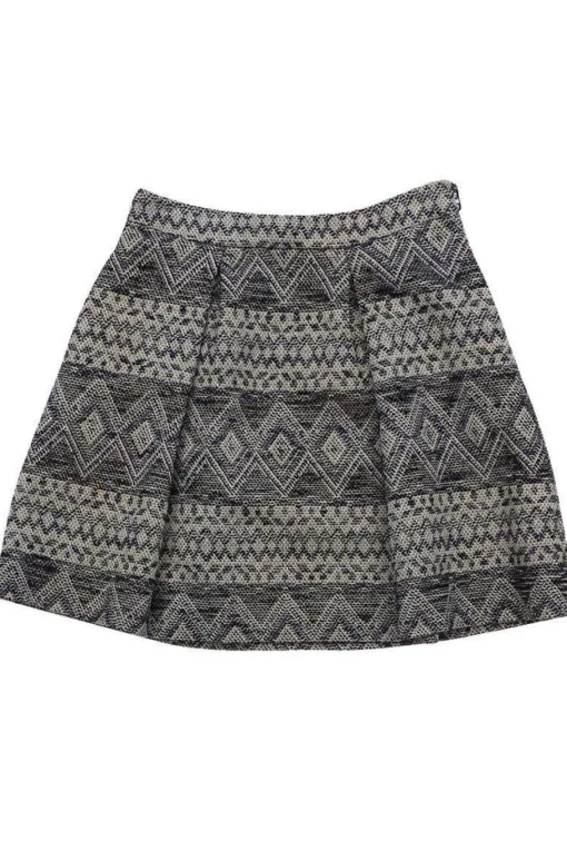 3.1 Phillip Lim - Black & Cream Tribal Print Pleated Skirt Sz 6