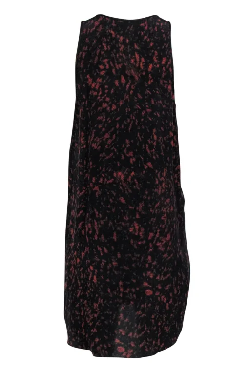 3.1 Phillip Lim - Black & Orange Sleeveless Silk Shift Dress w/ Keyhole Cutout Sz 4