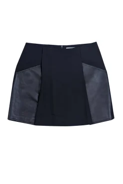 3.1 Phillip Lim - Black Mini Skirt w/ Leather Panels Sz 4