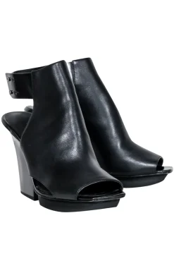 3.1 Phillip Lim - Black Open Toe Cutout Short Boots Sz 9