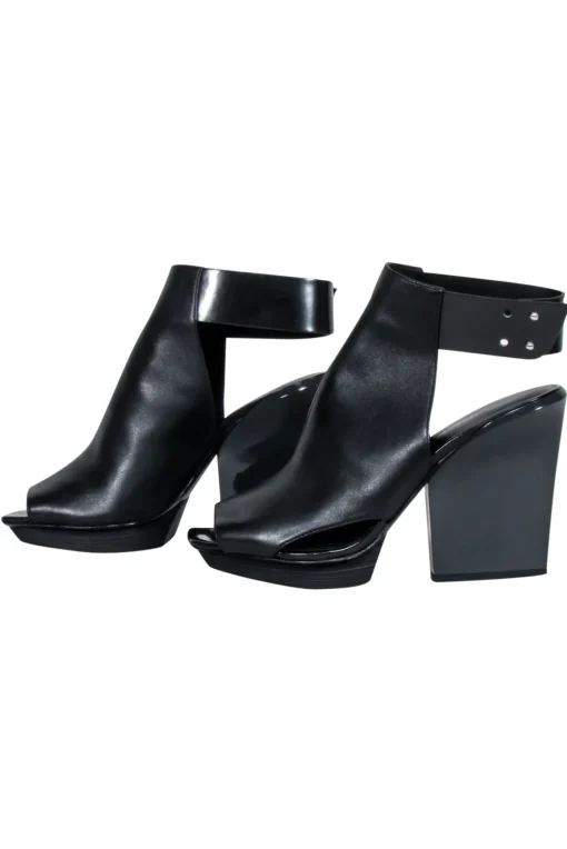 3.1 Phillip Lim - Black Open Toe Cutout Short Boots Sz 9