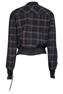 3.1 Phillip Lim - Black, Red, & Grey Textured Tweed Bomber Jacket Sz 6