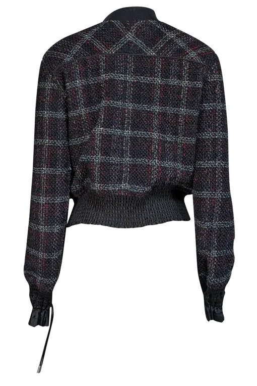 3.1 Phillip Lim - Black, Red, & Grey Textured Tweed Bomber Jacket Sz 6