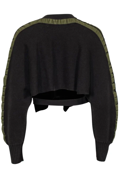 3.1 Phillip Lim - Brown Crop Sweater w/ Green Trim Sz XS