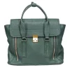 3.1 Phillip Lim - Green Textured Large Leather Satchel