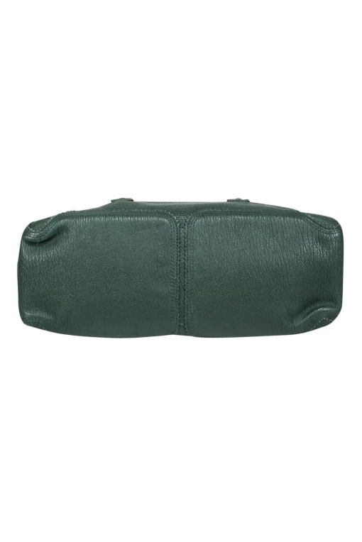 3.1 Phillip Lim - Green Textured Large Leather Satchel