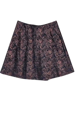 3.1 Phillip Lim - Navy & Bronze Brocade Faux Wrap Skirt Sz 6