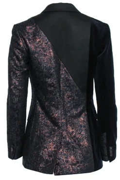 3.1 Phillip Lim - Navy & Gold Jacquard & Corduroy Blazer Sz 0