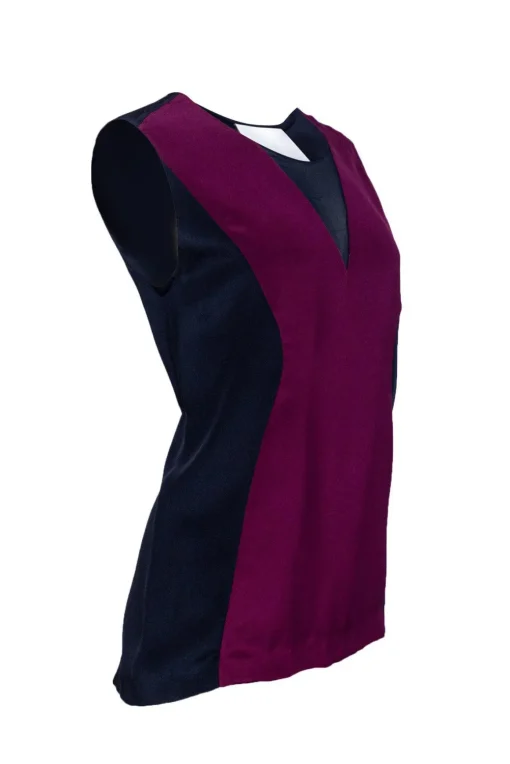 3.1 Phillip Lim - Navy & Purple Silk Sleeveless Top Sz 6