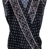 3.1 Phillip Lim - Navy Silk Crossover Tank w/ Chainlink Print Sz 4