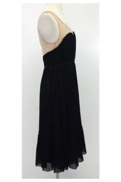 3.1 Phillip Lim - Nude & Black Silk Dress w/ Embellished Waist Sz 0