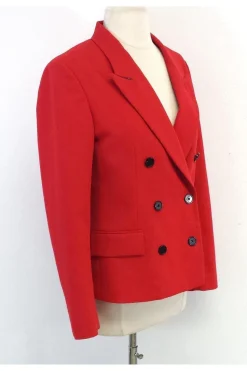 3.1 Phillip Lim - Red Cotton Blend Double Breasted Blazer Sz 6