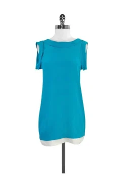 3.1 Phillip Lim - Teal Silk Short Sleeve Shift Dress Sz 2