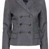 Piazza Sempione - Black Houndstooth Wool Double Breasted Blazer Sz 6