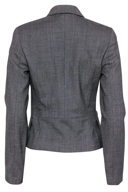 Piazza Sempione - Black Houndstooth Wool Double Breasted Blazer Sz 6