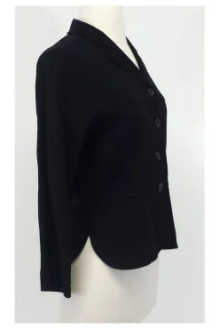 Piazza Sempione - Black Wool & Silk Blend Lightweight Blazer Sz 8