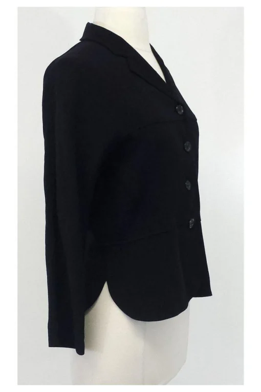 Piazza Sempione - Black Wool & Silk Blend Lightweight Blazer Sz 8