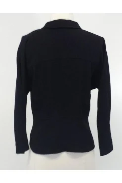 Piazza Sempione - Black Wool & Silk Blend Lightweight Blazer Sz 8