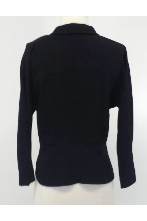 Piazza Sempione - Black Wool & Silk Blend Lightweight Blazer Sz 8