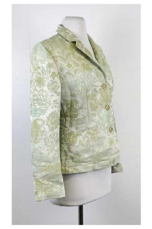 Piazza Sempione - Green Baroque Print Cotton Blend Blazer Sz 6