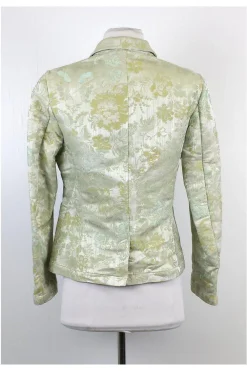 Piazza Sempione - Green Baroque Print Cotton Blend Blazer Sz 6