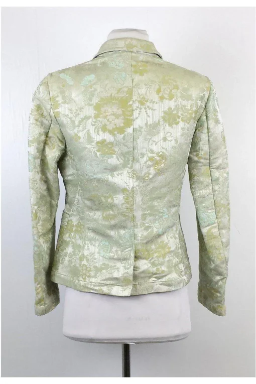 Piazza Sempione - Green Baroque Print Cotton Blend Blazer Sz 6