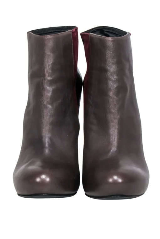 Pierre Hardy - Brown, Black & Maroon Color Block Heeled Booties Sz 8