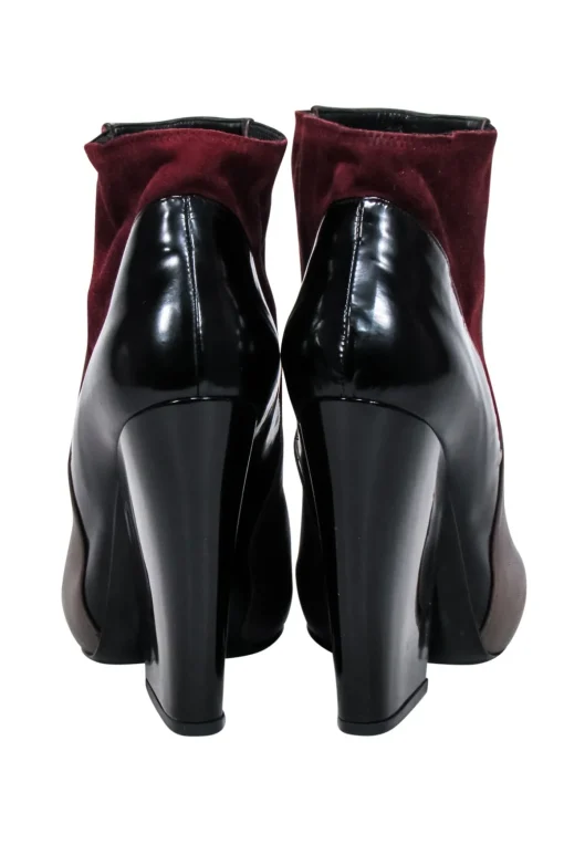 Pierre Hardy - Brown, Black & Maroon Color Block Heeled Booties Sz 8