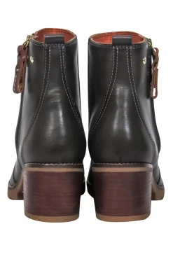 Pikolinos - Brown Leather Block Heel Ankle Booties Sz 10