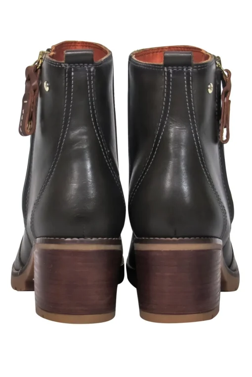 Pikolinos - Brown Leather Block Heel Ankle Booties Sz 10