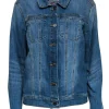 Pilcro and the Letterpress by Anthropologie - Blue Jean Floral Embroidered "Amore" Jacket Sz M