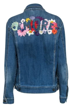 Pilcro and the Letterpress by Anthropologie - Blue Jean Floral Embroidered 