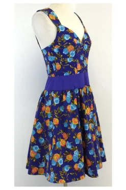 Plenty by Tracy Reese - Blue Floral Cotton Dress Sz 8