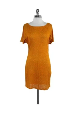 Plenty by Tracy Reese - Orange Linen Short Sleeve Dress Sz S
