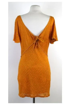 Plenty by Tracy Reese - Orange Linen Short Sleeve Dress Sz S