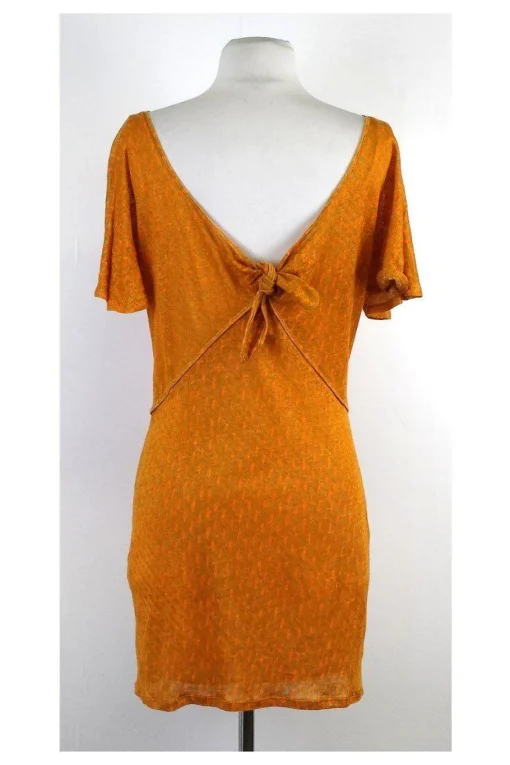 Plenty by Tracy Reese - Orange Linen Short Sleeve Dress Sz S