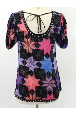 Plenty by Tracy Reese - Print Blouse w/ Stud Detail Sz S