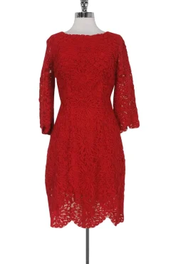 Plenty by Tracy Reese - Red Embroidered Dress Sz 0