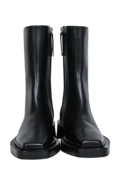 Poetry - Black Leather Square Toe Boots Sz 8