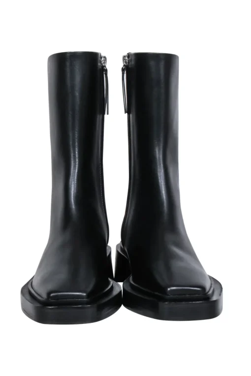 Poetry - Black Leather Square Toe Boots Sz 8