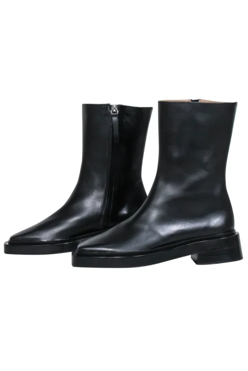 Poetry - Black Leather Square Toe Boots Sz 8