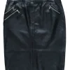 Polo Ralph Lauren - Black Leather  Pencil Skirt w/ Zippers Sz 10
