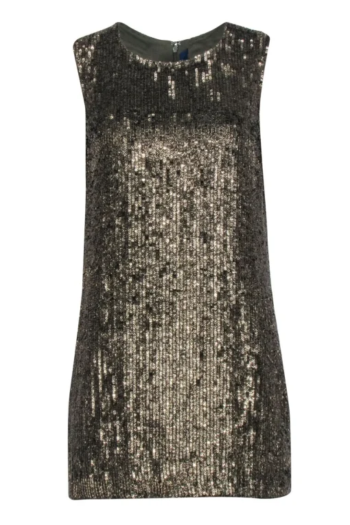 Polo Ralph Lauren - Olive Green Sequin Sleeveless Mini Dress Sz 10