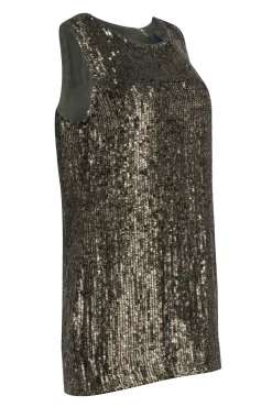 Polo Ralph Lauren - Olive Green Sequin Sleeveless Mini Dress Sz 10