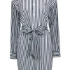 Polo Ralph Lauren - White & Black Striped Belted Shirtdress Sz 14