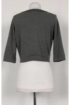 Ports 1961 - Grey Wool Cropped Cardigan Sz M