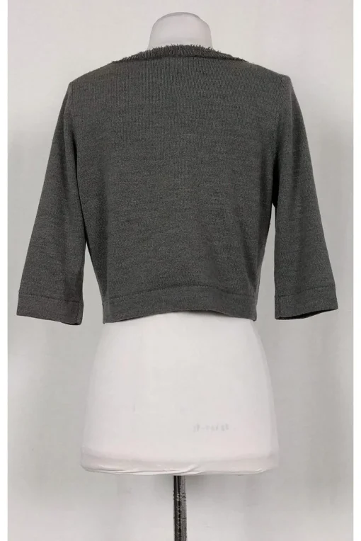 Ports 1961 - Grey Wool Cropped Cardigan Sz M