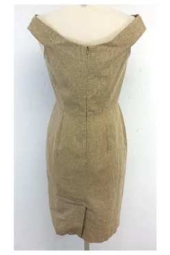 Ports 1961 - Light Brown & Orange Gingham Cotton Dress Sz 4
