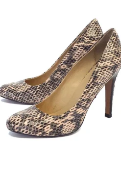 Pour La Victoire - Beige & Black Snakeskin Print Pumps Sz 9